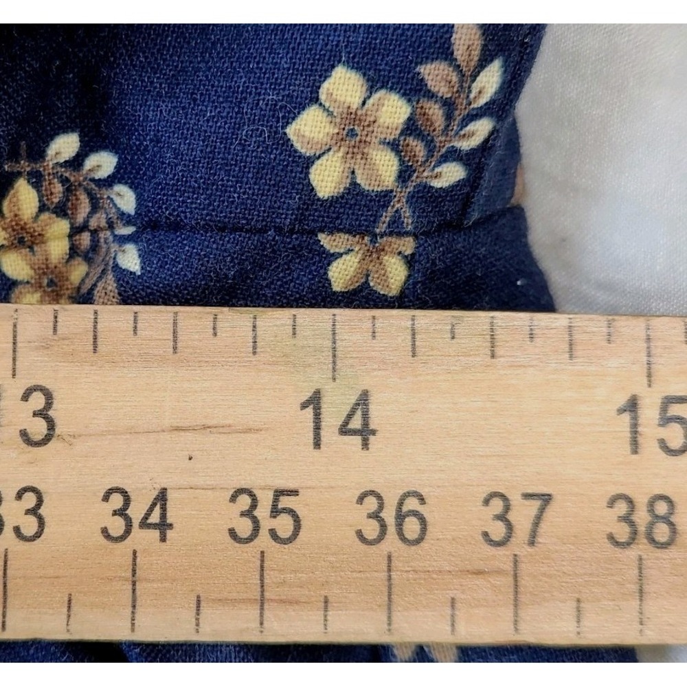 Birds of North America Dress Size 8 Blue Floral Ruffle Button Down Cottagecore - Picture 7 of 8
